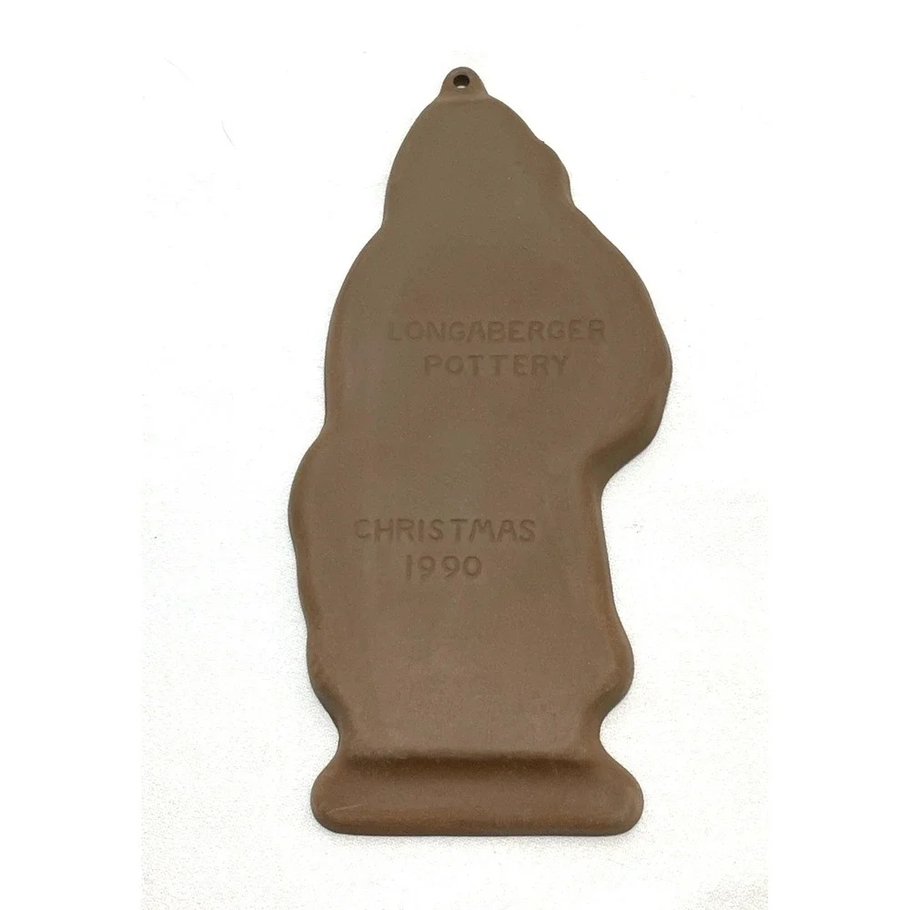 Longaberger Pottery Cookie Mold Father Christmas 1990 Original Box Recipe‎